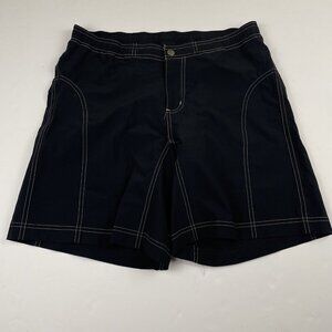 Shebeest Cycling Shorts Women’s L No Liner Black Nylon Spandex Drawstrings